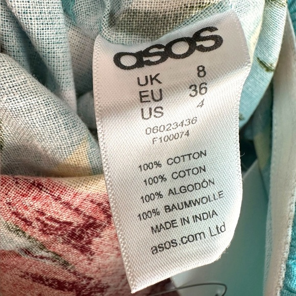 🔆 ASOS Strapless Floral Mini Dress, Size 4 NWT - Picture 5 of 5